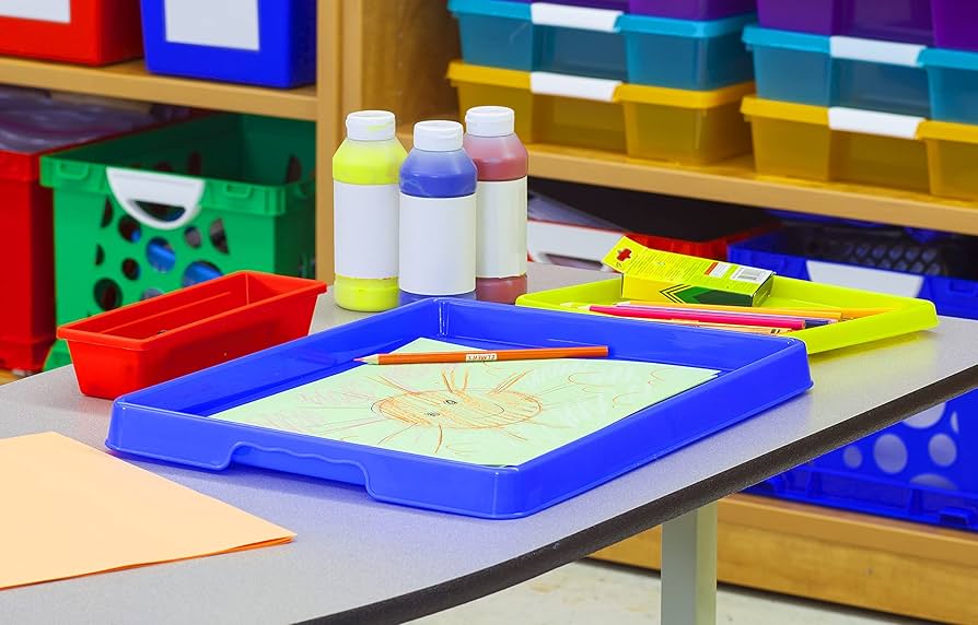 手工艺小物收纳 Amazon.com: Storex 大型手工藝和活動托盤– 塑膠藝術和工藝收納